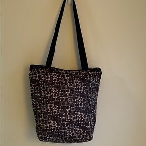 Lesportsac Black and Pink Geometric Daily Tote